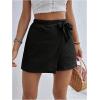 imageMakeMeChic Womens Wrap Skirt Skorts Bow Shorts Wide Leg High Waisted Summer ShortsBlack