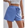 imageMakeMeChic Womens Wrap Skirt Skorts Bow Shorts Wide Leg High Waisted Summer ShortsBlue