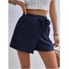 imageMakeMeChic Womens Wrap Skirt Skorts Bow Shorts Wide Leg High Waisted Summer ShortsBlue a