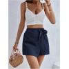 imageMakeMeChic Womens Wrap Skirt Skorts Bow Shorts Wide Leg High Waisted Summer ShortsBlue a