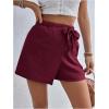 imageMakeMeChic Womens Wrap Skirt Skorts Bow Shorts Wide Leg High Waisted Summer ShortsBurgundy