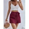 imageMakeMeChic Womens Wrap Skirt Skorts Bow Shorts Wide Leg High Waisted Summer ShortsBurgundy
