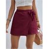 imageMakeMeChic Womens Wrap Skirt Skorts Bow Shorts Wide Leg High Waisted Summer ShortsBurgundy