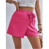 imageMakeMeChic Womens Wrap Skirt Skorts Bow Shorts Wide Leg High Waisted Summer ShortsHot Pink