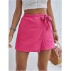 imageMakeMeChic Womens Wrap Skirt Skorts Bow Shorts Wide Leg High Waisted Summer ShortsHot Pink