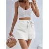 imageMakeMeChic Womens Wrap Skirt Skorts Bow Shorts Wide Leg High Waisted Summer ShortsWhite
