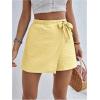 imageMakeMeChic Womens Wrap Skirt Skorts Bow Shorts Wide Leg High Waisted Summer ShortsYellow
