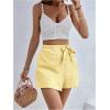 imageMakeMeChic Womens Wrap Skirt Skorts Bow Shorts Wide Leg High Waisted Summer ShortsYellow