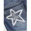 imageMakeMeChic Womens Y2K Summer Star Print Drop Low Rise Denim Shorts JeansLight Wash