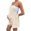 imageMakeMeChic Womens Maternity Cami Romper Square Neck Knot Side Sleeveless Pregnancy Short JumpsuitApricot