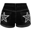 imageMakeMeChic Womens Y2K Summer Star Print Drop Low Rise Denim Shorts JeansBlack