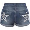 imageMakeMeChic Womens Y2K Summer Star Print Drop Low Rise Denim Shorts JeansLight Wash