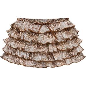 imageMakeMeChic Womens Ruffle Shorts Crochet Tiered Layered Summer Beach Micro ShortsMulti Brown