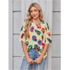 imageMakeMeChic Womens Floral Tee Shirts Short Sleeve Crew Neck Y2K Summer Loose T Shirt TopApricot