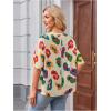 imageMakeMeChic Womens Floral Tee Shirts Short Sleeve Crew Neck Y2K Summer Loose T Shirt TopApricot