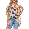 imageMakeMeChic Womens Floral Tee Shirts Short Sleeve Crew Neck Y2K Summer Loose T Shirt TopApricot