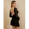 imageMakeMeChic Womens Cheetah Print Mini Dress Y2k Bell Sleeve Leopard Print Dress Going Out OutfitsBlack