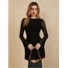 imageMakeMeChic Womens Cheetah Print Mini Dress Y2k Bell Sleeve Leopard Print Dress Going Out OutfitsBlack