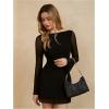 imageMakeMeChic Womens Cheetah Print Mini Dress Y2k Bell Sleeve Leopard Print Dress Going Out OutfitsBlack