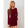 imageMakeMeChic Womens Cheetah Print Mini Dress Y2k Bell Sleeve Leopard Print Dress Going Out OutfitsBurgundy Solid