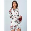 imageMakeMeChic Womens Cheetah Print Mini Dress Y2k Bell Sleeve Leopard Print Dress Going Out OutfitsFloral White and Red