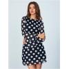 imageMakeMeChic Womens Cheetah Print Mini Dress Y2k Bell Sleeve Leopard Print Dress Going Out OutfitsPolka Dots Black
