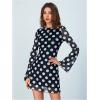 imageMakeMeChic Womens Cheetah Print Mini Dress Y2k Bell Sleeve Leopard Print Dress Going Out OutfitsPolka Dots Black