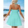 imageMakeMeChic Womens Summer Halter Dress Cut Out Tie Backless Criss Cross Flowy Short Dresses SundressCadet Blue