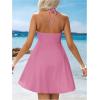 imageMakeMeChic Womens Summer Halter Dress Cut Out Tie Backless Criss Cross Flowy Short Dresses SundressPink
