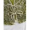 imageMakeMeChic Womens Boho Floral Vests Tie Front V Neck Contrast Binding Sleeveless Outwear Vest TopGreen