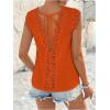 imageMakeMeChic Womens Lace Trim Tops Tie Backless Sleeveless Crew Neck Summer ShirtsOrange