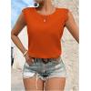 imageMakeMeChic Womens Lace Trim Tops Tie Backless Sleeveless Crew Neck Summer ShirtsOrange