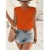 imageMakeMeChic Womens Lace Trim Tops Tie Backless Sleeveless Crew Neck Summer ShirtsOrange