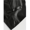 imageMakeMeChic Womens PU Leather Vest Tops V Neck Tie Front Sleeveless Y2K Waistcoat Club Party TopBlack