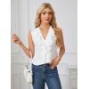 imageMakeMeChic Womens Ruffle Blouse Dressy Tank Tops Summer Sleeveless V Neck Business Work ShirtsWhite