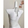 imageMakeMeChic Womens Sparkly Halter Tops Y2k Backless Deep V Neck Rave Crop TopsWhite