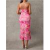imageMakeMeChic Womens Maternity Summer Dress Floral Halter Criss Cross Bodycon Pregnancy Midi DressesPink