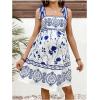 imageMakeMeChic Womens Summer Maternity Dresses Vacation Floral A Line Sleeveless Mini Pregnancy DressesWhite and Blue