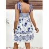 imageMakeMeChic Womens Summer Maternity Dresses Vacation Floral A Line Sleeveless Mini Pregnancy DressesWhite and Blue