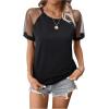 imageMakeMeChic Womens Casual Mesh Short Sleeve Tee Top See Through Sleeve Round Neck Summer T Shirts Black XLarge