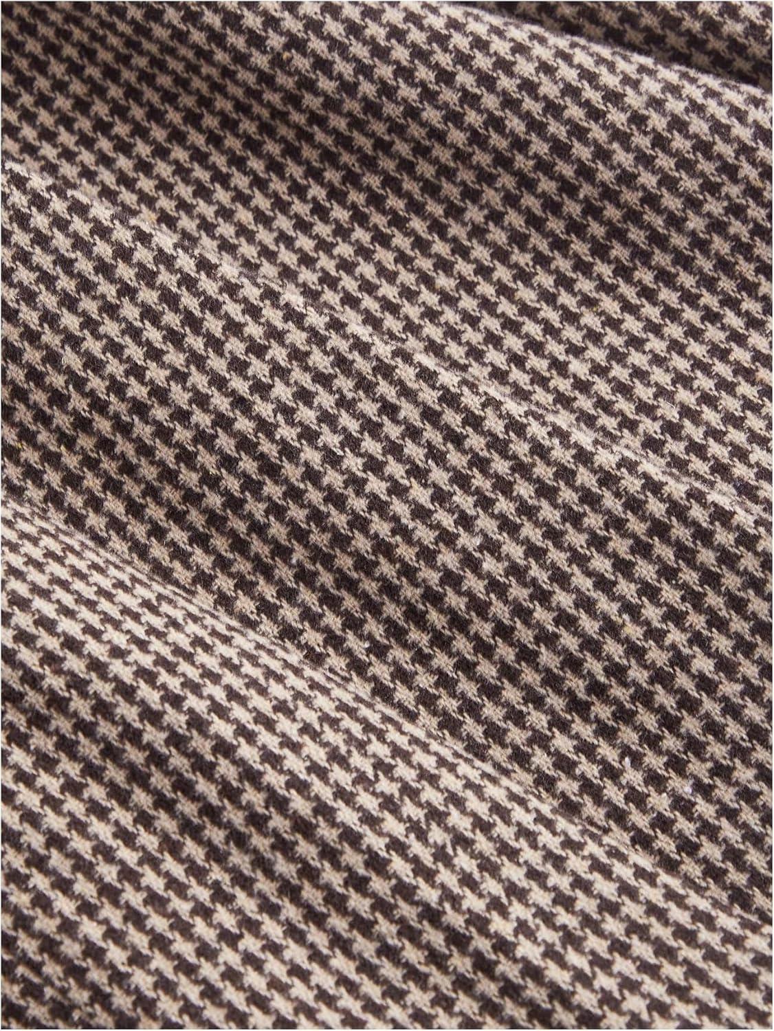 imageMakeMeChic Womens Houndstooth Plaid Pleated Mini Skirt A Line Y2K Preppy SkirtsCoffee Brown