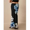 imageMakeMeChic Maxi Long Skirt for Women Mesh Y2k Summer Floral Flowy SkirtBlack and Blue
