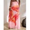 imageMakeMeChic Maxi Long Skirt for Women Mesh Y2k Summer Floral Flowy SkirtPink