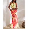 imageMakeMeChic Maxi Long Skirt for Women Mesh Y2k Summer Floral Flowy SkirtYellow