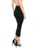 imageMakeMeChic Womens Fall Black Skirt Basic Below Knee Stretchy Pencil SkirtsBlack