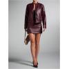 imageMakeMeChic Womens Faux Leather Mini Skirt Low Waist Party Club Short Skirts StreetwearRed