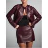 imageMakeMeChic Womens Faux Leather Mini Skirt Low Waist Party Club Short Skirts StreetwearRed