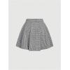 imageMakeMeChic Womens Houndstooth Plaid Pleated Mini Skirt A Line Y2K Preppy SkirtsBlack and White