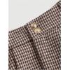 imageMakeMeChic Womens Houndstooth Plaid Pleated Mini Skirt A Line Y2K Preppy SkirtsCoffee Brown