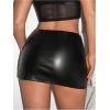 imageMakeMeChic Womens PU Leather Buckle Mini Skirt Drop Waisted Summer Y2K Zipper Club Bodycon SkirtsBlack